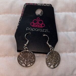 Paparazzi Silver Tree Earrings